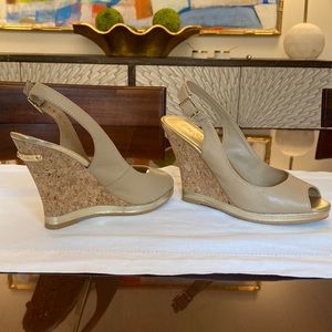 Lilly Pulitzer Leather Wedge in Natural